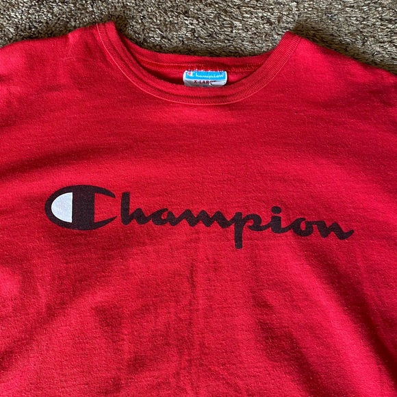 Bright Red Champion T-Shirt - Picture 2 of 2